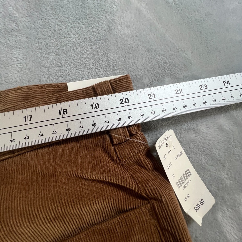 Brooks Brothers Brown Corduroy Pants Mens 40x30 Straight Classic Cotton Stretch - Picture 8 of 14